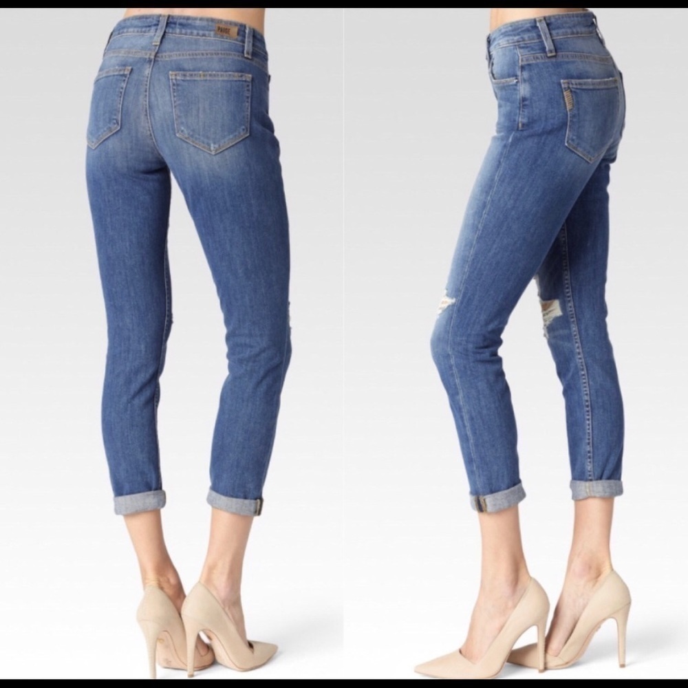 Paige Carter Slim Jeans Amanda Destructed EUC Size 30 - Picture 3 of 9